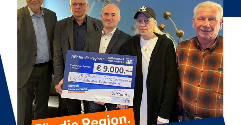 Stiftung der Raiffeisenbank Flachsmeer unterstützt Straßenanker e.V.